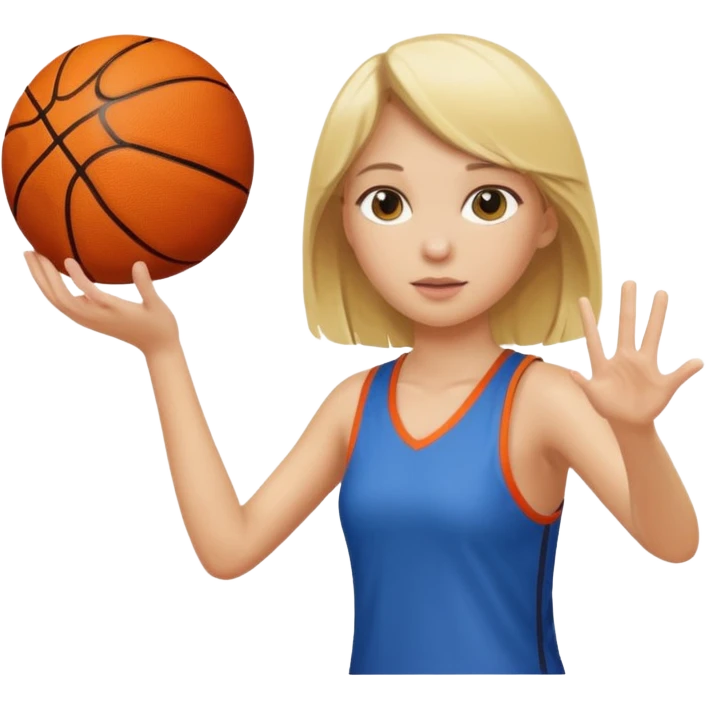 blonde girl shooting a basketball  emoji