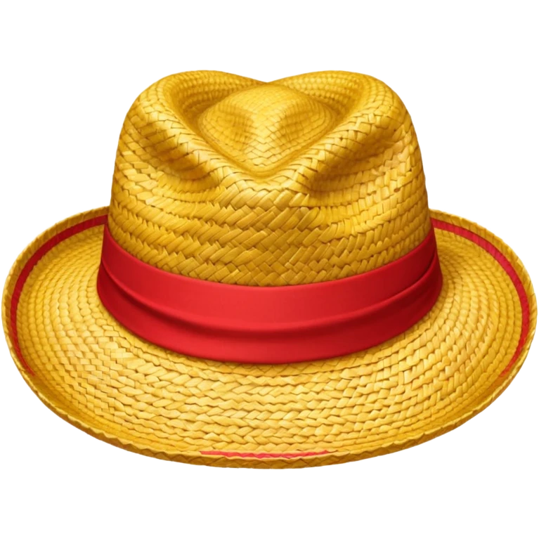 Straw hat  yellow and red emoji
