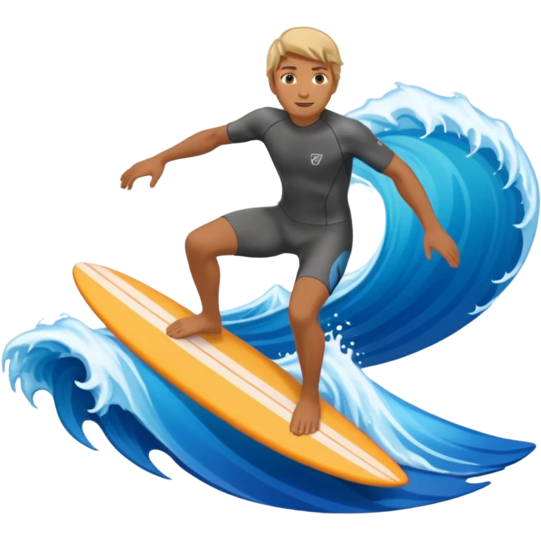 waves with surfer inside emoji