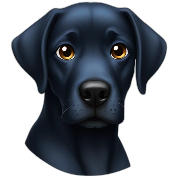 Perro negro y ojos azules  emoji