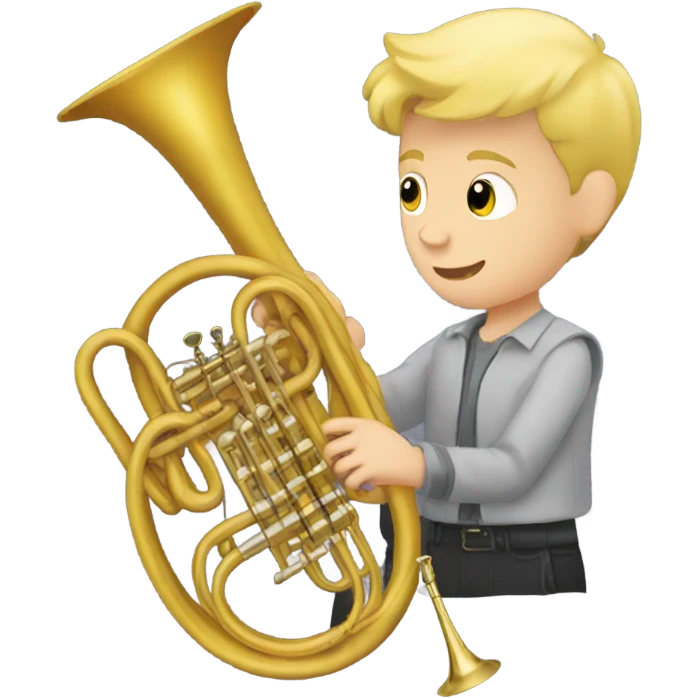 blonde boy with French horn emoji