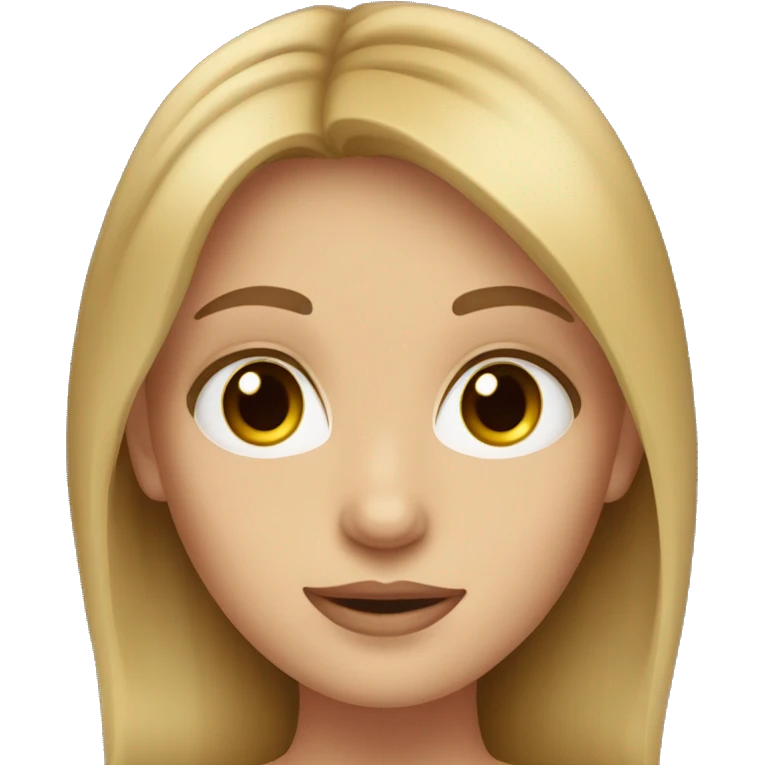 Dark blonde haired girl with Hazel eyes emoji