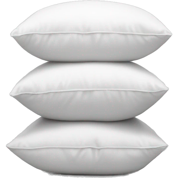 Three white pillows stacked  emoji