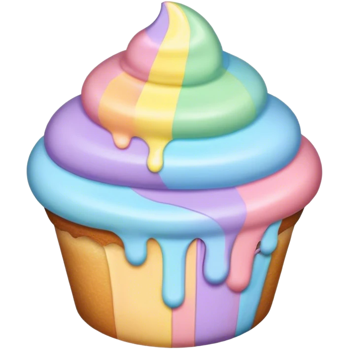 melted pastel rainbow frosting background  emoji