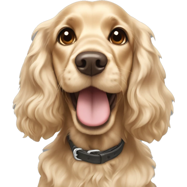 Blond cocker spaniel smiling looking up emoji