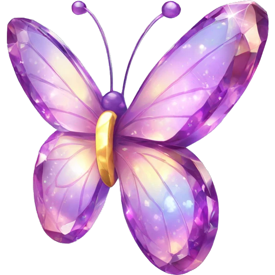 Shiny sparkly glass crystal butterfly emoji