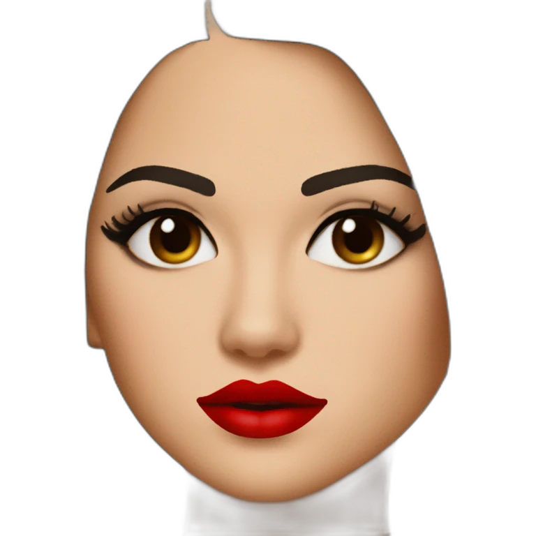 Selena Gomez with red lips emoji