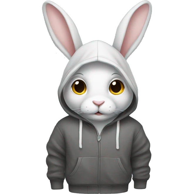 Rabbit with a hoodie emoji