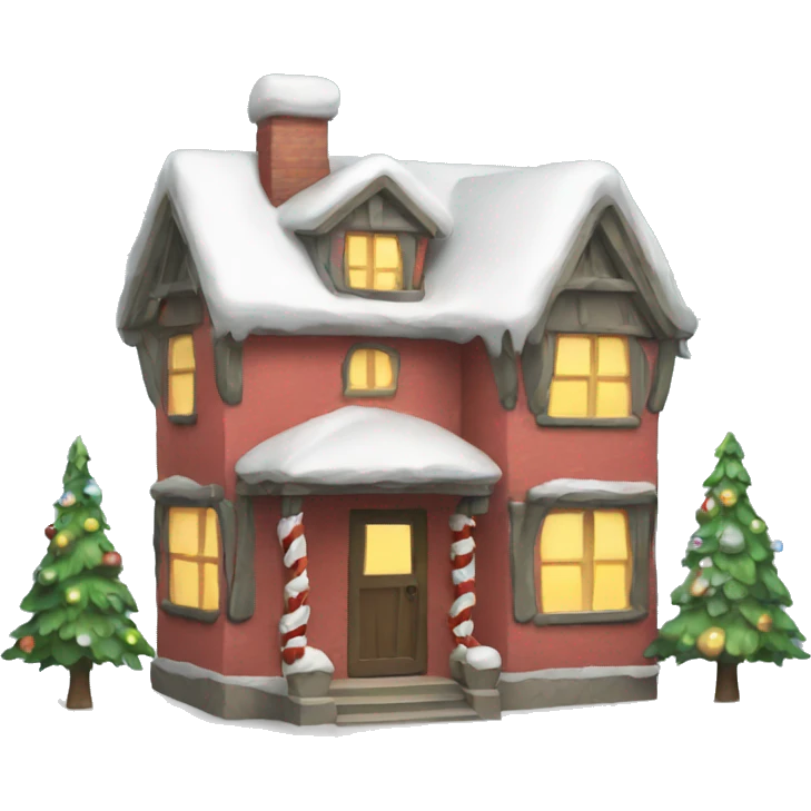 Cute Xmas house emoji