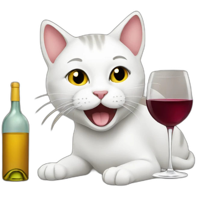 cat drinking wine emoji