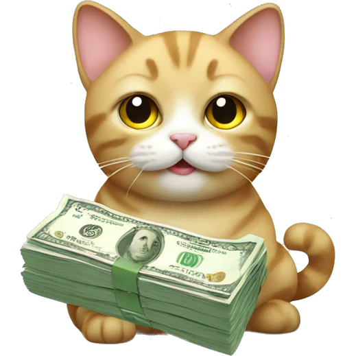 Cute cat holding money emoji