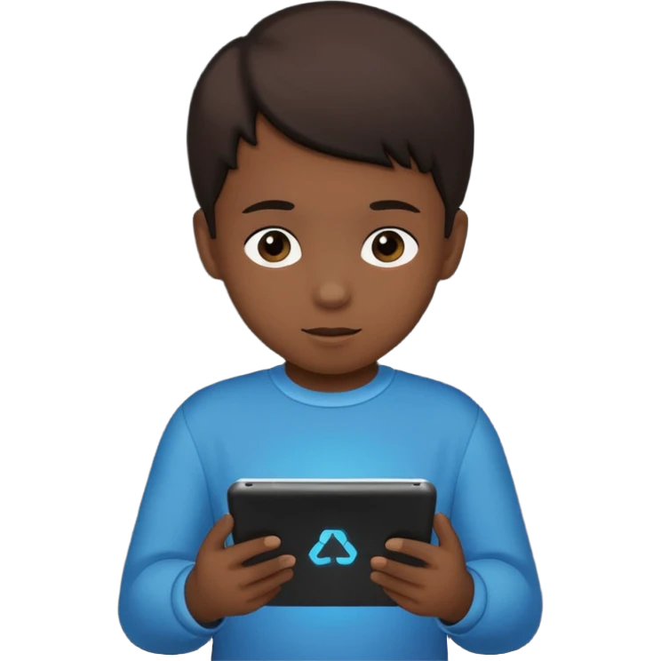 child silhouette holding a tablet emoji