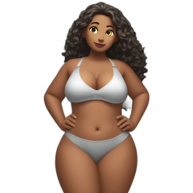 Slim-thicc woman bikini hands on hips pose (beach body) emoji