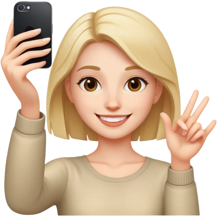 girl making a selfie emoji