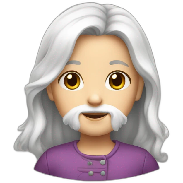 White-bearded little girl emoji