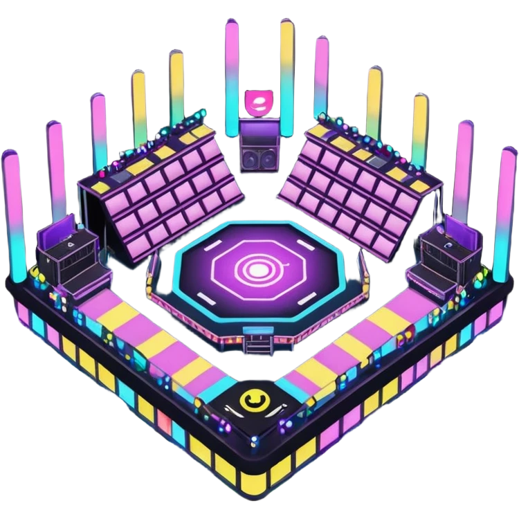 night electronic music festival stage from air emoji