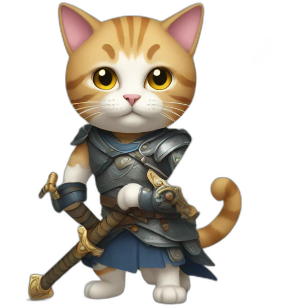 A cat with sword emoji