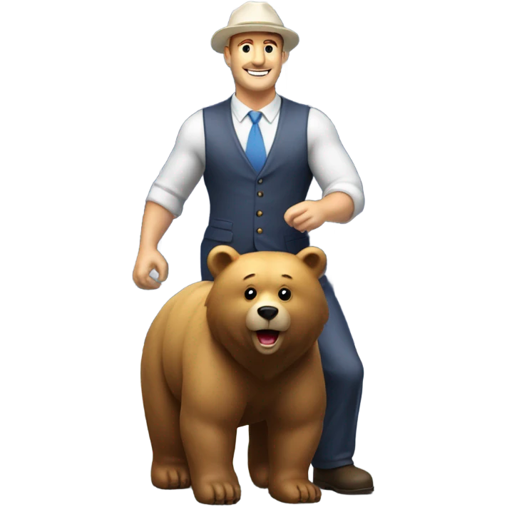 Solar salesman riding a bear next to a solar panel  emoji