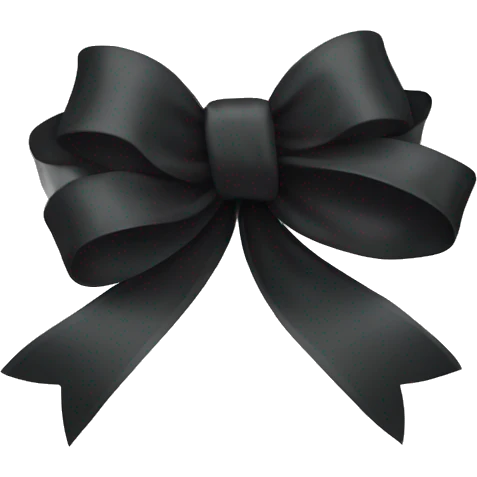 black bow with ribbon emoji