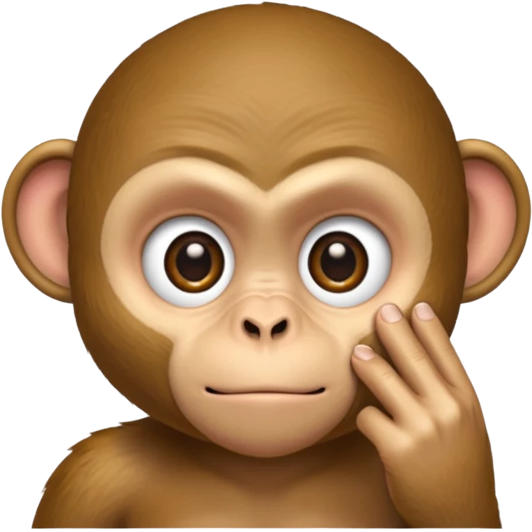 A monkey using one finger to pull his eyelid down to expose more eye emoji