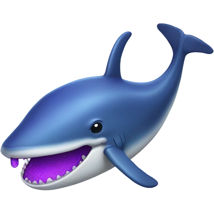 Blue whale purple, open mouth emoji