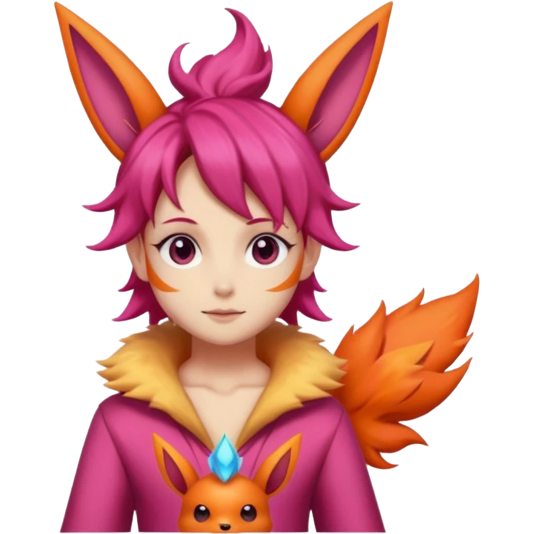 Magenta Brown Skinny Skeleton-Flareon-fairy emoji