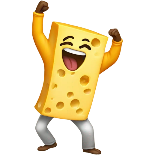 Cheese doing the dab emoji