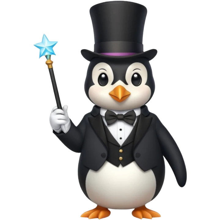 a magician penguin emoji