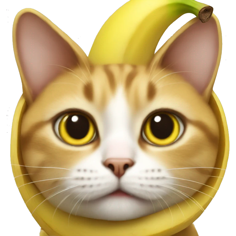 A cat wearing a real banana costume  emoji