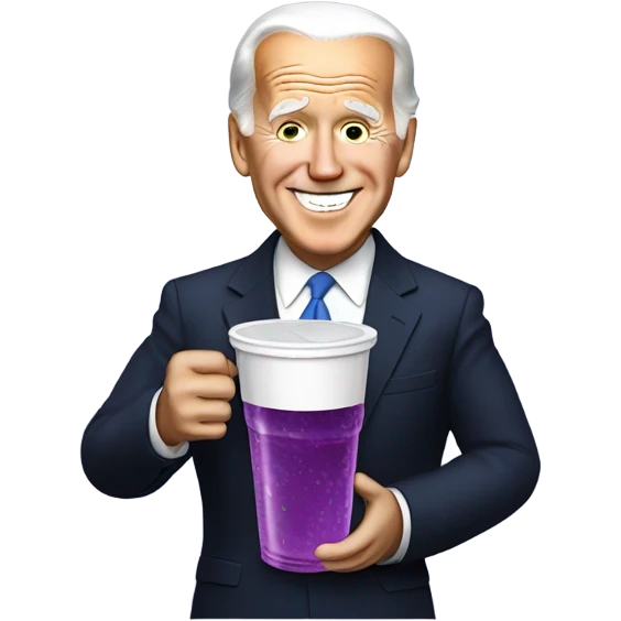biden with grape soda white cup emoji