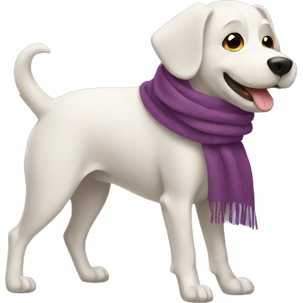 Dog walking with a scarf  emoji