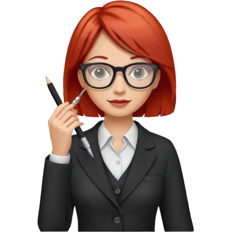 tailor woman with red hair and glasses emoji