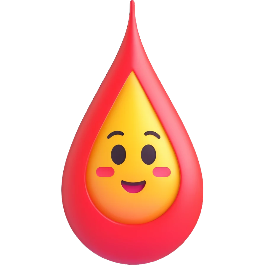 stylized teardrop with glossy shine, 3D emoji style emoji