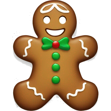 christmas gingerbread with snowflakes emoji