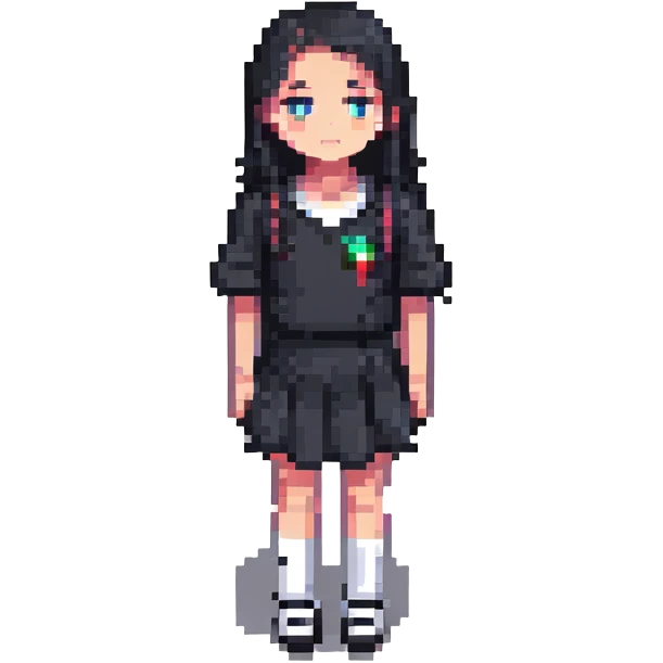 A girl with a prominent feature emoji
