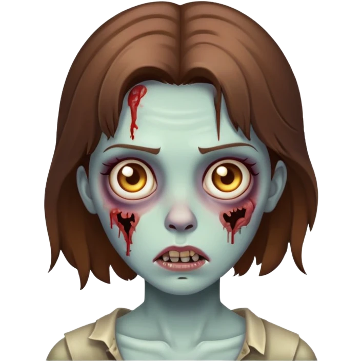 Zombie girl with brown hair emoji