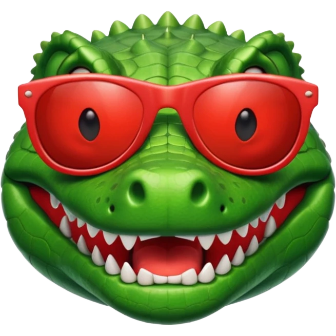 Crocodile wearing red sunglasses emoji
