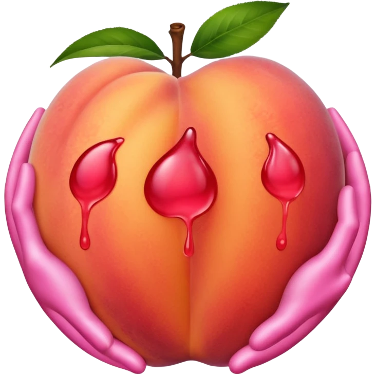 Peach with hand prints on it emoji
