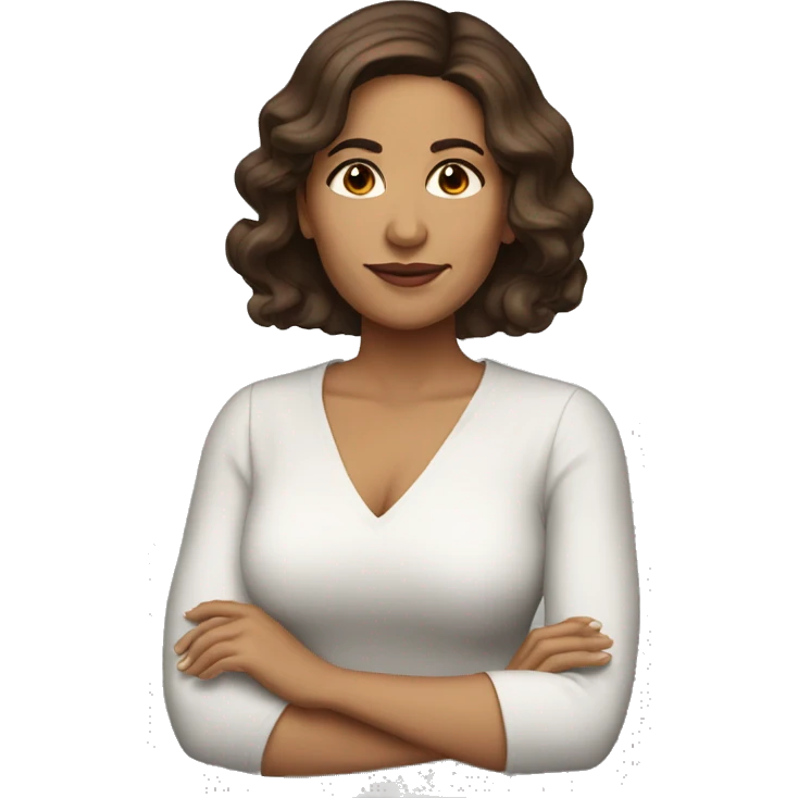 latina woman, 40 years old, brown hair with side parting emoji
