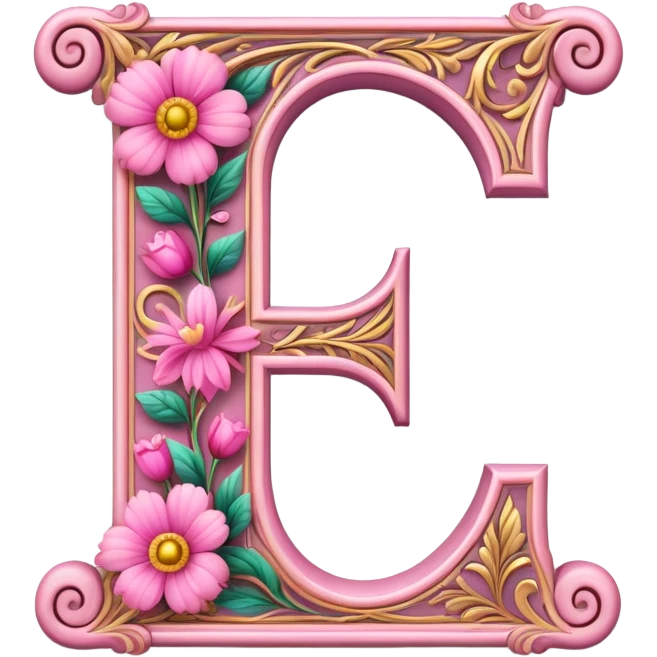 Pink, romantic, flowery, the letter “F” emoji