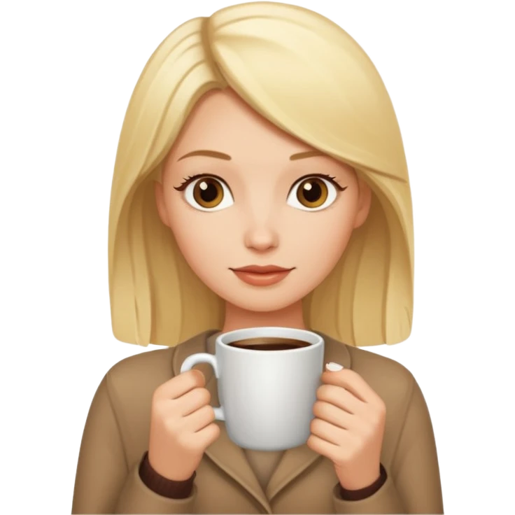 Blonde with hot coffee emoji