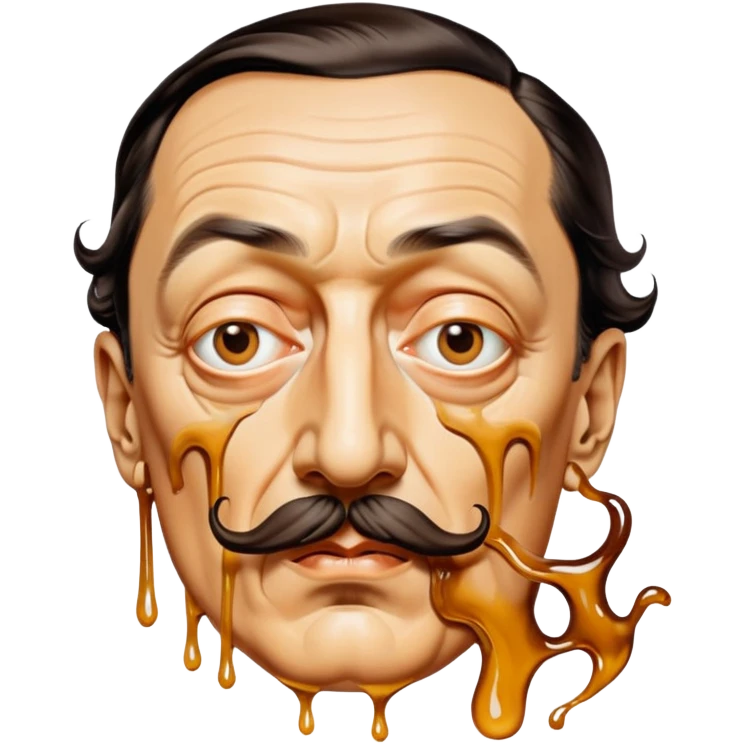 Salvadore dali with melting moustache portrait emoji
