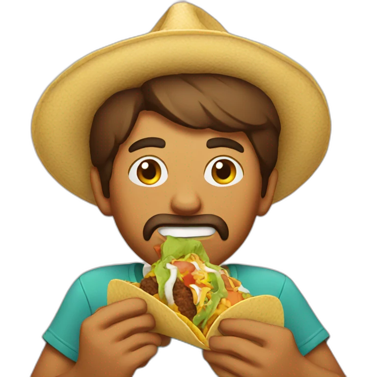 guy eating a tacos emoji