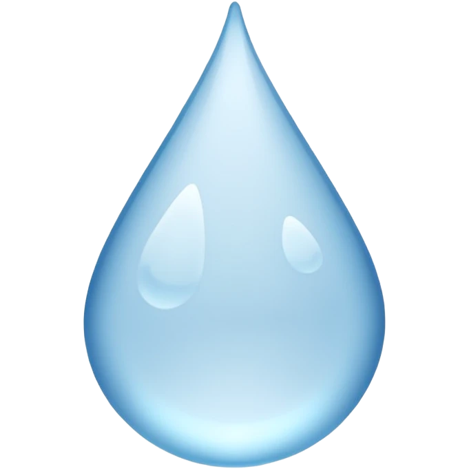 Gota de agua color blanco emoji