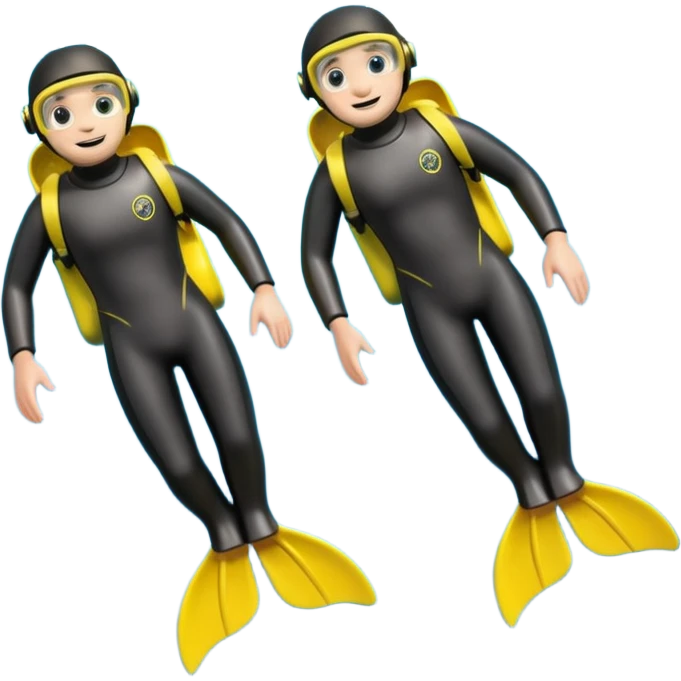 A 3D cartoon pair of diving flippers on a white background, shiny rubber texture, Memoji-style rendering. emoji