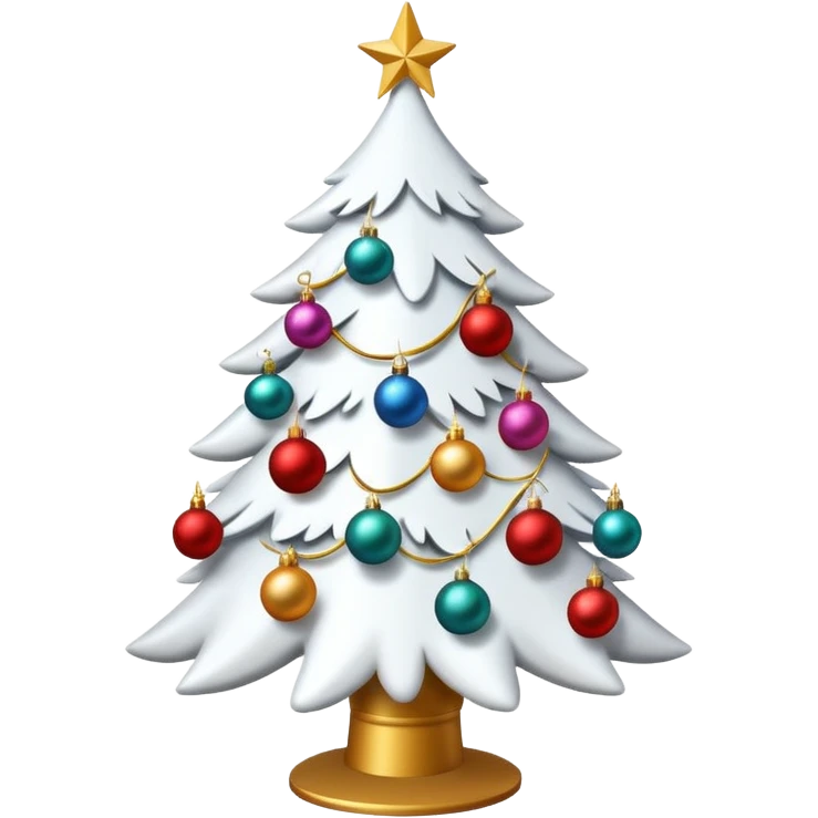   white popular christmas tree emoji