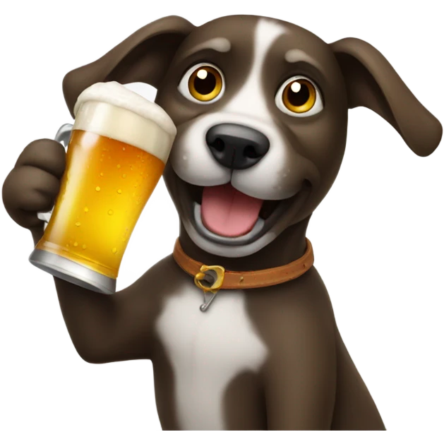 Dog drinking beer emoji
