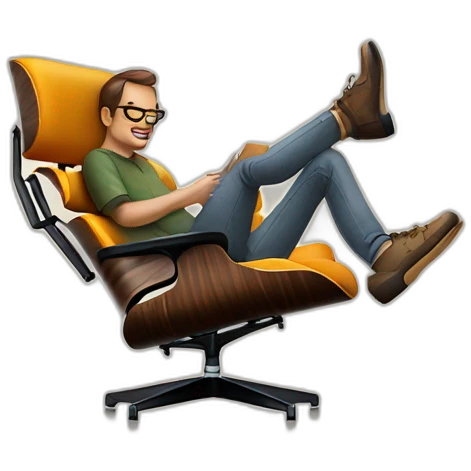 UX Designer sitting in an eames lounge chair  emoji