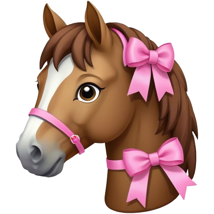 Horse with pink bows emoji