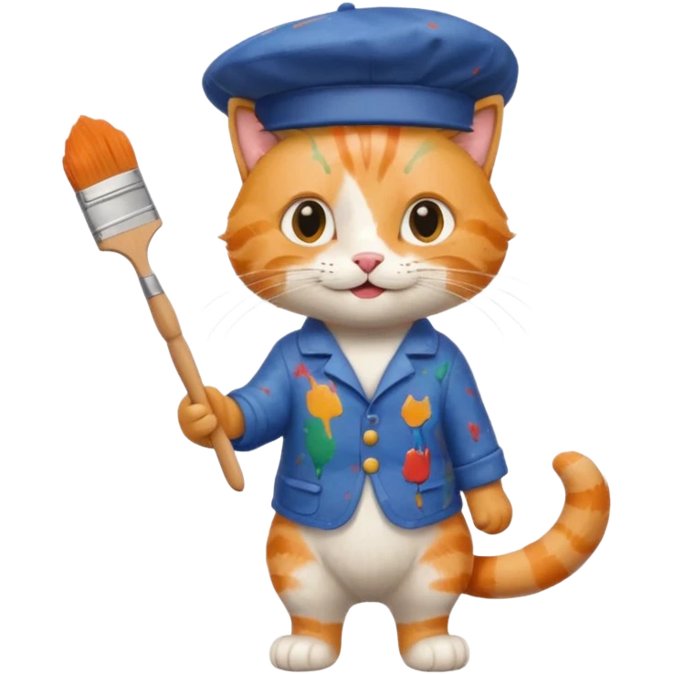 cat painter, full body emoji